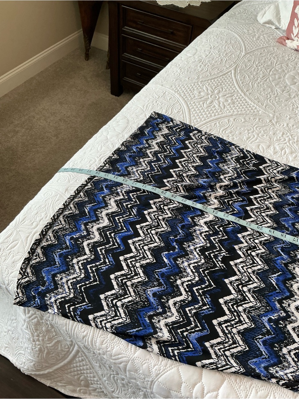 Navy Chevron Midi Skirt - Picture 2 of 3